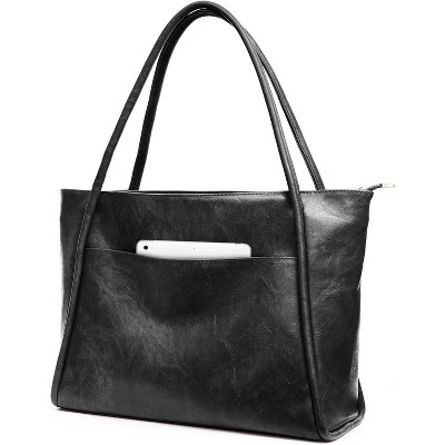Large Tote Bag for Women Work with Zipper 16L Vegan Leather Ladies Travel Purses and Handbags