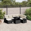 vidaXL 9 Piece Patio Sofa Set with Cushions - Black and Cream without storage - 2 of 4