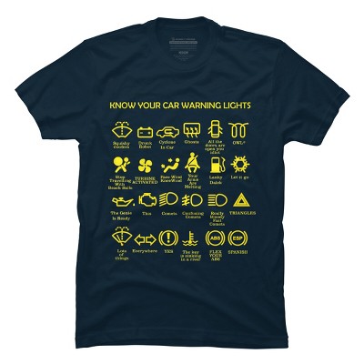 Men's Design By Humans KNOW YOUR CAR WARNING LIGHTS By MYSUNLIFE T-Shirt