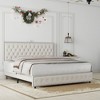 NicBex Upholstered Bed Frame with Star Projector Galaxy Light,Adjustable Button Tufted Headboard with USB Port,Music Speaker,Easy Assembly - 3 of 4
