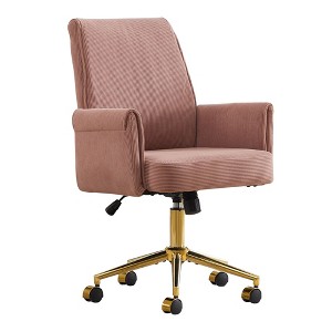Sapphtopaz Modern Office Chair with Wheels Upholstered Adjustable Height Ergonomic Chair with Mid-Backrest & Armrest Desk Chair for Home Office - 1 of 4