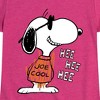 Girls' - Peanuts - Joe Cool Hee Hee Hee Fitted Short Sleeve Graphic T-Shirt - 2 of 4