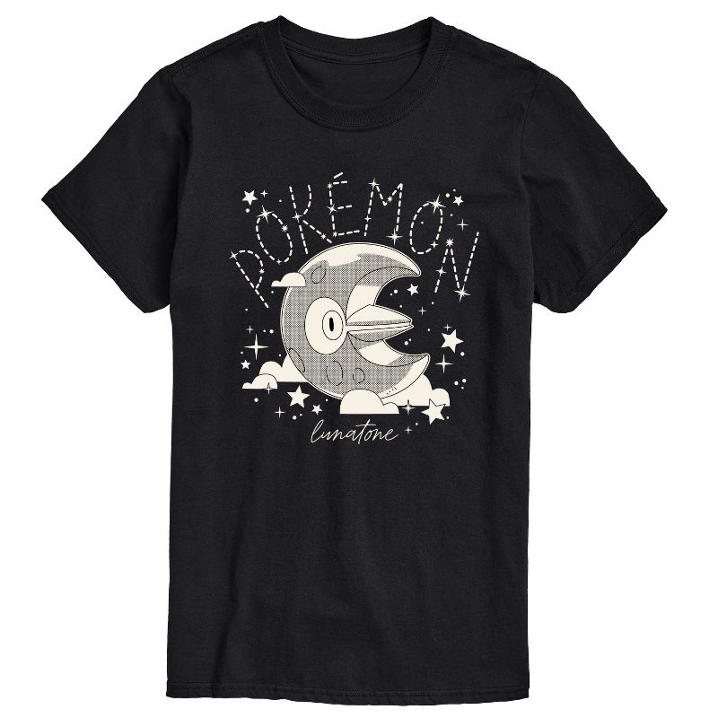 Men's Pokémon Lunatone Short Sleeve Graphic T-Shirt - Black - Small