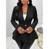 Women's Peplum Blazer Jackets Business Casual Work Office Blazers Textured Button Front Long Sleeve Fall Outfits - 4 of 4