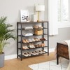 VASAGLE 6-Tier Shoe Rack, Shoe Organizer for Closet, 24-30 Pairs of Shoes, 11.8 x 39.4 x 43.3 Inches, Rustic Brown and Black - 2 of 4