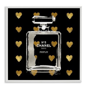 Stupell Industries Glam Brand Perfume Hearts Pattern Black Framed Giclee Art - 1 of 4