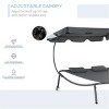 CAVINAS Folding Bed Beach Chair with Wheels & Headrest Pillows,Adjustable Canopy Lounge Chair for Outdoor,Lawn,Backyard - 3 of 4