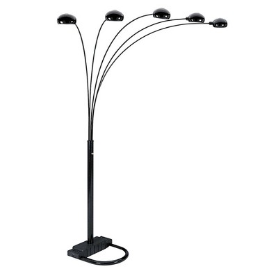 84" 5 Arm Arch Floor Lamp Black - Ore International