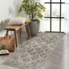 Area Rug Retro Boho Pattern Washable Ultra-Thin Non Slip Living Room Dining Bedroom & Office Dark Green - 4 of 4
