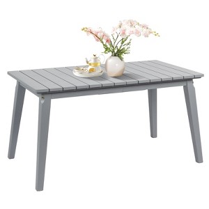 VINGLI Rectangular Outdoor Dining Table 55 Inch Solid Cedar Wood Patio Table for 4-6 People, Waterproof Garden Table for Yard, Deck, Poolside - 1 of 4