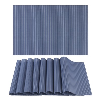 REGALWOVEN PVC Heat Resistant Washable Wipeable Placemats 18 x 12 Inch 8 Pcs