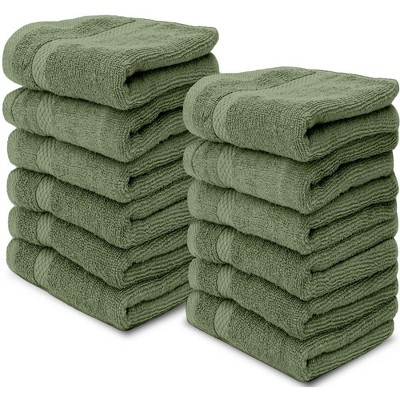 White Classic Luxury 100% Cotton Hand Towels Set Of 6 - 16x30 Sage : Target