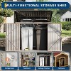 Garbage Bin Shed Stores, 3x6 FT Outdoor Metal Storage Shed for 2 Trash Cans, Steel Lockable Trash Can Storage for Garden Yard Lawn - 4 of 4