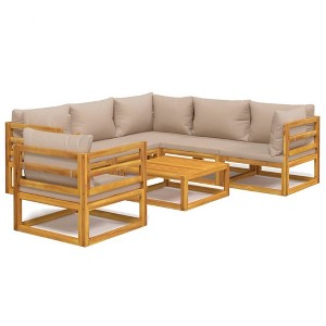 vidaXL Garden Lounge Set Taupe Solid Acacia wood Large Modular - 1 of 4