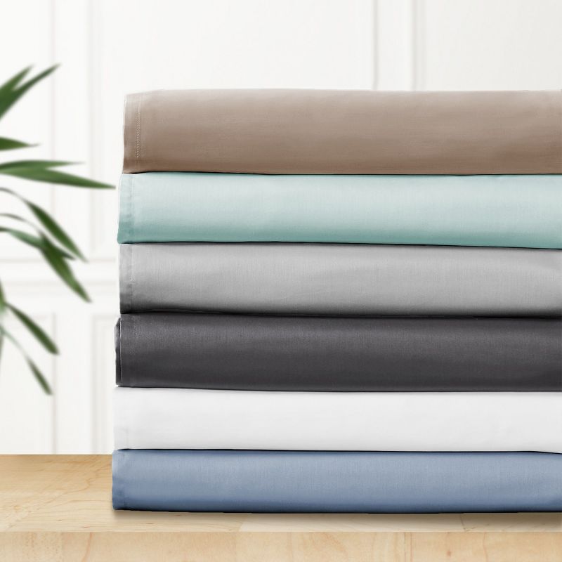 Soft 100% Cotton Sheets Set - Cooling Durable Sateen, Deep Pocket - by California Design Den, 5 of 8