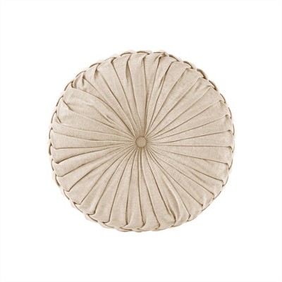 22" Oversize Lorissa Poly Chenille Round Floor Pillow Ivory