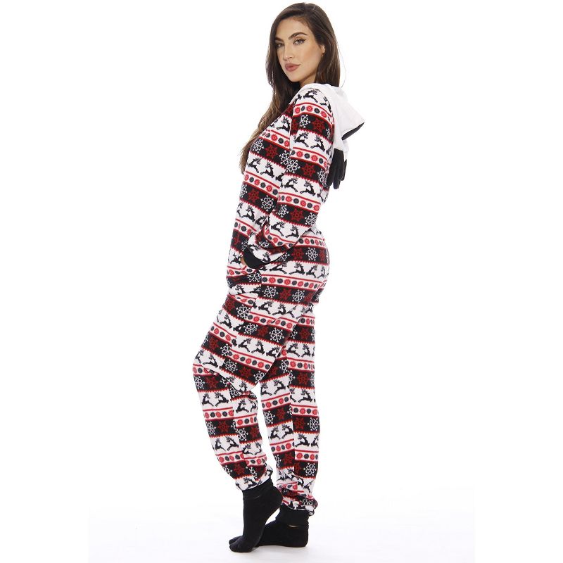 Just Love Womens One Piece Winter & Christmas Character Adult Onesie Hooded Pajamas, 3 of 5