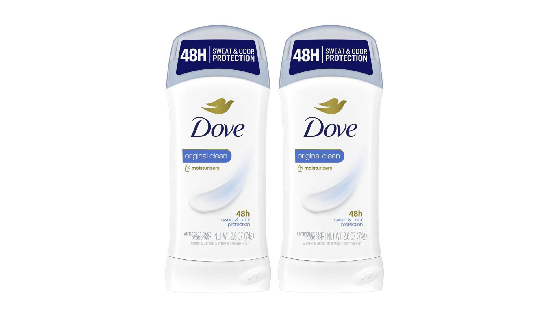 Dove Beauty Original Clean 48-Hour Women's Antiperspirant & Deodorant Stick - 2pc/2.6oz