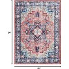 Boho Vintage Runner Rug - Washable floral hallway carpet, non-shedding for entryway - 2 of 4