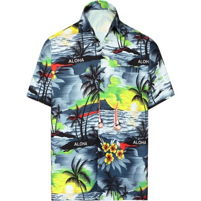 La Leela Men's Hawaiian Shirts Short Sleeve Button Down Shirt Mens ...