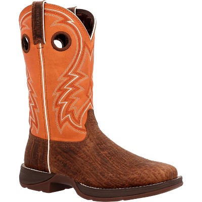 Men's Rebel by Durango Cedar Bark and Monarch Orange Western Boot
