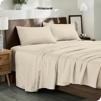 400 Thread Count Organic Cotton Sateen Bed Sheet Set by Bare Home