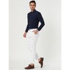 Lars Amadeus Men's Plaid Printed Slim Fit Flat Front Business Dress Pants - 4 of 4
