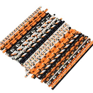 Kitcheniva Halloween Paper Straws – Biodegradable Decorative Straws for Soda, Milk Tea & Party Drinks 25 Pcs - 1 of 4