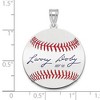 Black Bow Jewelry Sterling Silver Larry Doby Signature MD Enamel Baseball Pendant - 4 of 4