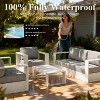 LayinSun 5 Piece Oversized Aluminum Outdoor Furniture Set, Patio Sofa Sets with Fire Pit Table, Deep Seating and Upgraded 6-inch Cushions - 2 of 4