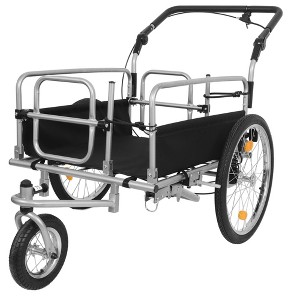 NAYSAYE Wagon 3-in-1 Heavy Duty Bike Cargo Trailer with Stroller and Pull Cart Features for Outdoor Transport, Black and Gray, 41.73"*31.1"*40.35" - 1 of 4