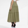 BLUEMING Womens Long Skirts High Waisted A Line Boho Ruffle Flowy Tiered Pleated Casual Elastic Maxi Skirt - 4 of 4