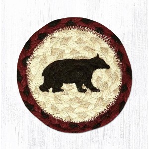 Earth Rugs Cabin Bear Printed Coaster 5"x5" Rustic Lodge Table Decor - 1 of 3