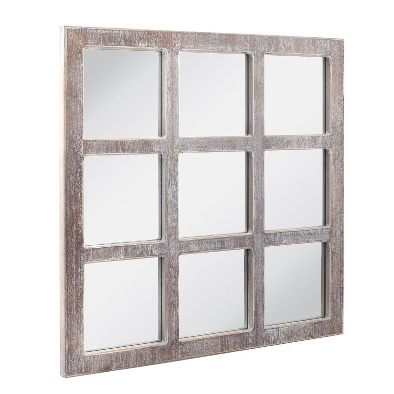 23.5" x 23.5" Rustic 9-Panel Window Pane Decorative Wall Mirror - Stonebriar Collection, 2 of 7