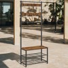 Coat Rack Hall Tree with Shoe Storage Bench Entryway Bench with Shoe Storage for Entryway - 2 of 3