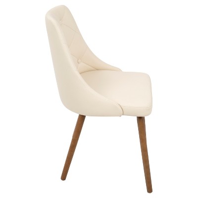 Giovanni Cream Faux Leather Upholstered Parsons Side Chair