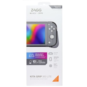 ZAGG Kita Grip 360 Lite Case and Screen Protector for Switch Lite - Grey / Clear - 1 of 1