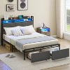 homfan Full Bed Frame with 2 Storage Drawers, Upholstered Bed Frame Full Size, No Box Spring Needed, Easy Assembly, Grey - 3 of 4