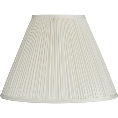 Springcrest Beige Mushroom Pleated Medium Empire Lamp Shade 7" Top x 16" Bottom x 12" Slant x 11.25" High (Spider) Replacement with Harp and Finial