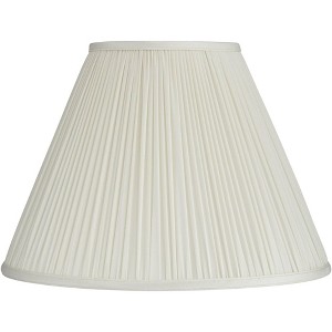 Springcrest Beige Mushroom Pleated Medium Empire Lamp Shade 7" Top x 16" Bottom x 12" Slant x 11.25" High (Spider) Replacement with Harp and Finial - 1 of 4