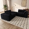 TIRAMISUBEST Cloud Sectional Sofa with L-Shaped Chaise - Modular Deep Seat Couch, Plush Upholstered Living Room Furniture in Black Corduroy - 2 of 4