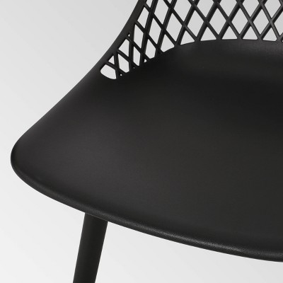 Black Diamond Mesh Outdoor Dining Chairs Set of 2