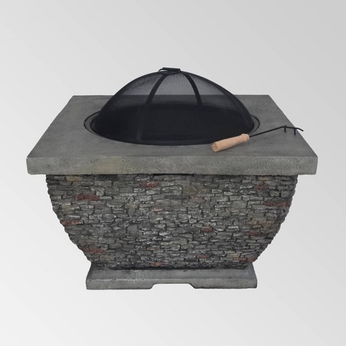 Mia Outdoor Wood Burning Lightweight, Concrete Wood Fire Pit