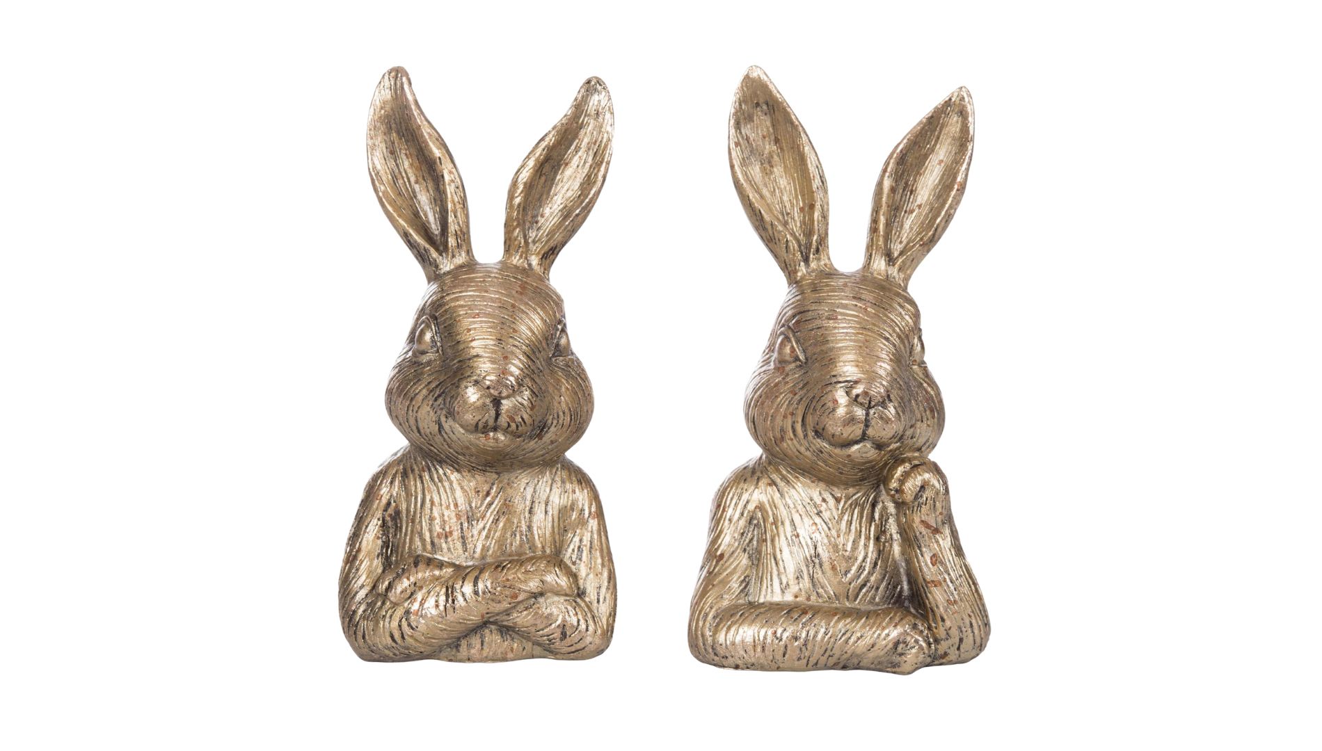 Transpac Resin Bunny Bookends Set of 2 - Cute Decorative Objects for Home or Office, Perfect for Book Lovers and Easter Decor