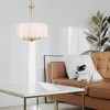 LNC Trend 4-Light 16" Modern Drum Small Chandelier, Matte Gold with White Fabric Shade - 4 of 4