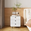 PAGED Night Stand Modern Simple Bedside Table Steel Nightstand with 3 Storage Drawers and  4 Legs for Bedroom, White - 2 of 4