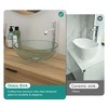 SEVOBAL Bathroom Sinks Artistic Tempered Glass Vessel Sink with Chrome Pop-up Drain Clear Modern Above Counter Basin, Clear, 16.93"*16.93"*7.48" - 4 of 4