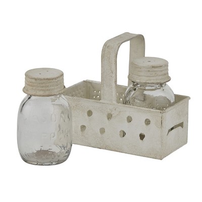 Park Designs Modern Metal And Wood Salt And Pepper Caddy Set : Target