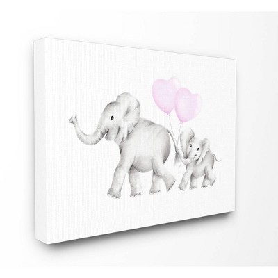 30"x1.5"x40" Mama and Baby Elephants XXL Stretched Canvas Wall Art - Stupell Industries