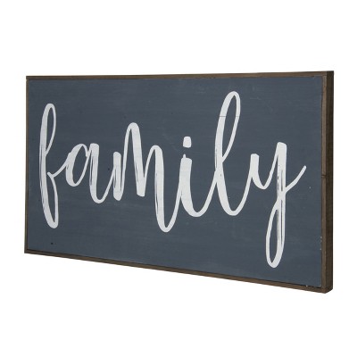 VIP Wood 31.5 in. Blue Family Script Wall Sign